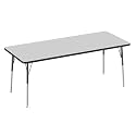 FDP 30" x 72" Rectangle Table with Swivel Glide Legs - Gray/Black