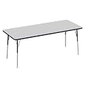 FDP 30" x 72" Rectangle Table with Swivel Glide Legs - Gray/Navy