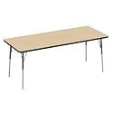 FDP 30" x 72" Rectangle Table with Swivel Glide Legs - Maple/Black