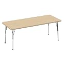 FDP 30" x 72" Rectangle Table with Ball Glide Legs - Maple/Maple/Black