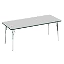 FDP 30" x 72" Rectangle Table with Swivel Glide Legs - Gray/Green