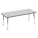 FDP 30" x 72" Rectangle Table with Ball Glide Legs - Gray/Navy, 10028-GYNV