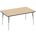 FDP 36" x 60" Rectangle Table with Swivel Glide Legs - Maple/Navy