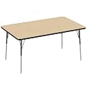 FDP 36" x 60" Rectangle Table with Swivel Glide Legs - Maple/Black