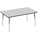 FDP 36" x 60" Rectangle Table with Swivel Glide Legs - Gray/Navy
