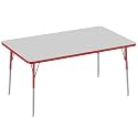 FDP 36" x 60" Rectangle Table with Swivel Glide Legs - Gray/Red