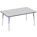 FDP 36" x 60" Rectangle Table with Swivel Glide Legs - Gray/Blue