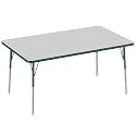 FDP 36" x 60" Rectangle Table with Swivel Glide Legs - Gray/Green