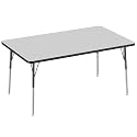 FDP 36" x 60" Rectangle Table with Swivel Glide Legs - Gray/Black