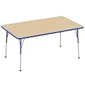FDP 36" x 60" Rectangle Table with Ball Glide Legs - Maple/Blue