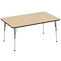 FDP 36" x 60" Rectangle Table with Ball Glide Legs - Maple/Black