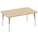 FDP 36" x 60" Rectangle Table with Swivel Glide Legs - Maple/Maple/Black