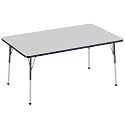 FDP 36" x 60" Rectangle Table with Ball Glide Legs - Gray/Navy, 10032-GYNV