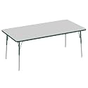 FDP 36" x 72" Rectangle Table with Swivel Glide Legs - Gray/Green