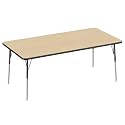 FDP 36" x 72" Rectangle Table with Swivel Glide Legs - Maple/Black