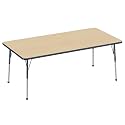 FDP 36" x 72" Rectangle Table with Ball Glide Legs - Maple/Navy