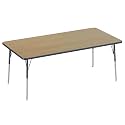 FDP 36" x 72" Rectangle Table with Swivel Glide Legs - Pasadena Oak/Navy