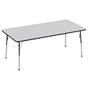FDP 36" x 72" Rectangle Table with Ball Glide Legs - Gray/Navy, 10036-GYNV