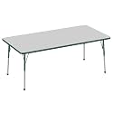 FDP 36" x 72" Rectangle Table with Ball Glide Legs - Gray/Green