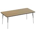 FDP 36" x 72" Rectangle Table with Swivel Glide Legs - Pasadena Oak/Black