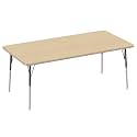 FDP 36" x 72" Rectangle Table with Swivel Glide Legs - Maple/Maple/Black