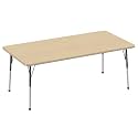 FDP 36" x 72" Rectangle Table with Ball Glide Legs - Maple/Maple/Black