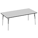 FDP 36" x 72" Rectangle Table with Swivel Glide Legs - Gray/Black