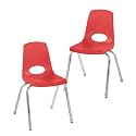 FDP 8" School Stack Chair with Swivel Glides, Red, 2-Pack, 15408-RD