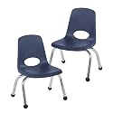 FDP 8" School Stack Chair with Ball Glides, Navy, 2-Pack, 15407-NV