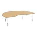 FDP 48" x 72" Kidney Woodgrain Table w/Chunky Legs - Maple Grain/White