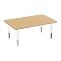 FDP 30" x 48" Rectangle Woodgrain Table w/Chunky Legs - Maple Grain/White