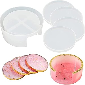 fdship diy coaster mold creative epoxy mold multipurpose resin craft mold silicone casting mold cups mats