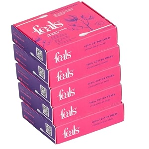 feals planet-friendly cotton swabs 500 sticks pack of 5