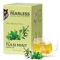 Fearless Tulsi Mint Green Tea Bags 25 pcs | With Organic Vana Tulsi Leaves | Refreshing Minty Taste | Anti-Aging Benefits | Sweet Aroma, Delicious Taste | Latest & Safe Pyramid Bags