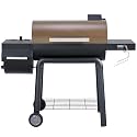 Feasto 30'' Charcoal Grill w/Offset Smoker, Digital Display &amp; Meat Probes