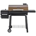 Feasto Heavy-Duty 30-Inch Charcoal Grill with Offset Smoker, Golden