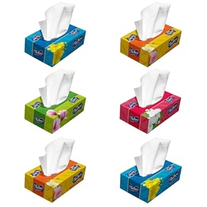 feather39s facial dry tissue 600 pulls super soft amp super absorbent paper 2 ply pure tree pulp made of virgin paper biodegradable face tissue wipes - 100 pulls per pack pack of 6 random color box
