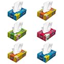 Feather's Facial Dry Tissue 600 Pulls Super Soft &amp; Super Absorbent Paper 2 Ply Pure Tree Pulp Made of Virgin Paper Biodegradable Face Tissue Wipes - 100 Pulls Per Pack (Pack of 6, Random Color Box)