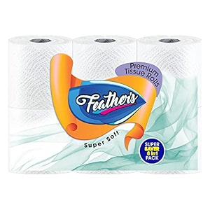 feather39s smartchoice 2 ply toilet tissue roll ultra-soft with 1440 pulls 6 in1 saver pack tissue roll in 1 pack