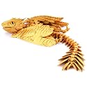 Feathered Wyvern Dragon, 3D Printed Dragon, Articulated Dragon, Fidget Dragon, 3D Printed Toys, Desktop Pet (Golden Dawn)
