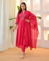 FEBFORWARD Embroidered Kurta Palazzo Dupatta Set