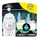 Febreze Plug In Air Freshener, Odor-Fighting Scented Oil Starter Kit, Air Fresheners for Home and Bathroom and Kitchen, Long Lasting for Strong Odors, UnStopables Fresh Scent, Warmer + 2 Refill