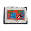 February Mountain Mother of Pearl Business Card Case - Korea Traditional Gifts, Slim Metal Holder for Business &amp; Credit Cards, Pocket-Sized Purse Wallet (Blue Tiger)
