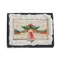 February Mountain Mother of Pearl Business Card Case - Korea Traditional Gifts, Slim Metal Holder for Business &amp; Credit Cards, Pocket-Sized Purse Wallet (Palace Blossom)
