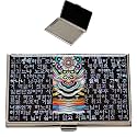 February Mountain Mother of Pearl Business Card Case - Korea Traditional Gifts, Slim Metal Holder for Business &amp; Credit Cards, Pocket-Sized Purse Wallet (Korean Calligraphy)