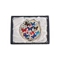 February Mountain Mother of Pearl Compact Mirror – Dual Magnification Gift for Women, Mom, Sister – Birthday or Christmas Idea (1, Blue Wings)