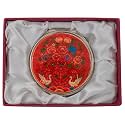 February Mountain Mother of Pearl Compact Mirror – Dual Magnification Gift for Women, Mom, Sister – Birthday or Christmas Idea (1, Red Crane Peony)