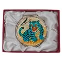 February Mountain Mother of Pearl Compact Mirror – Dual Magnification Gift for Women, Mom, Sister – Birthday or Christmas Idea (1, Blue Tiger &amp; Magpie)