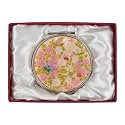 February Mountain Mother of Pearl Compact Mirror – Dual Magnification Gift for Women, Mom, Sister – Birthday or Christmas Idea (1, Peony Garden)