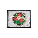 February Mountain Mother of Pearl Compact Mirror – Dual Magnification Gift for Women, Mom, Sister – Birthday or Christmas Idea (1, Midnight Peony)